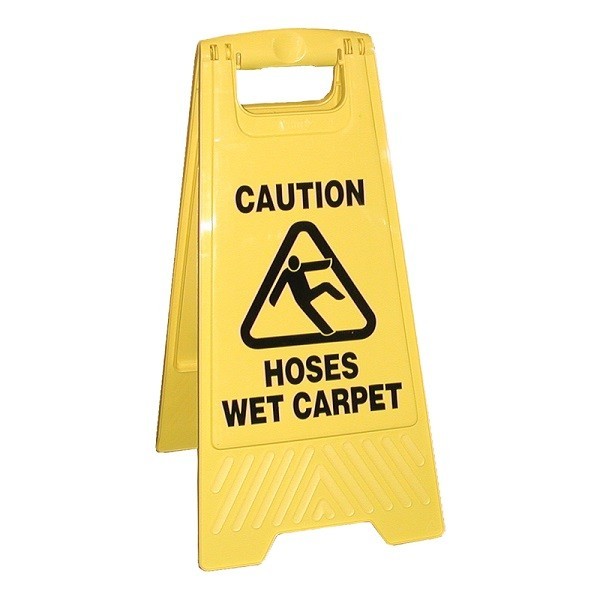 Carpet Cleaning-Caution Hoses Wet Carpet Signs