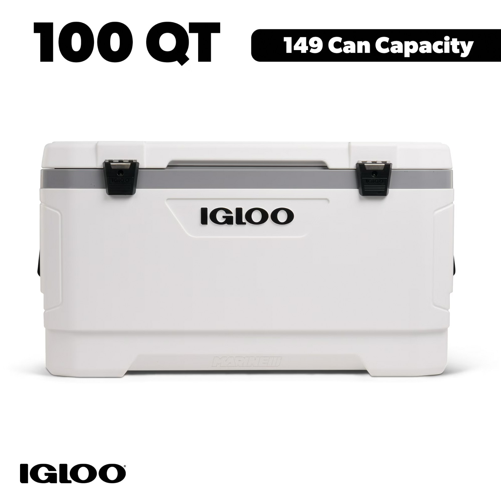 Igloo 100 QT Latitude Marine Ultra Hard-Sided Cooler, White and Moonscape Gray