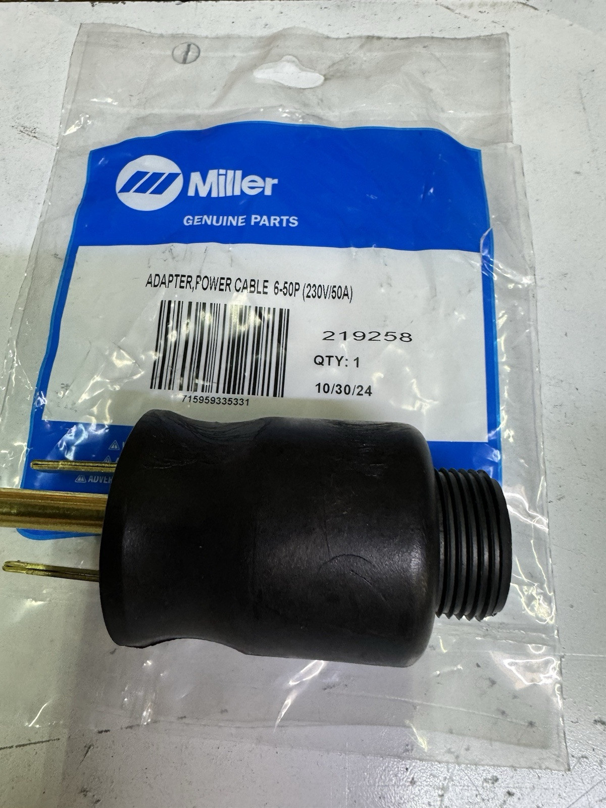 219258 Power Cable Adapter Plug 220V - NEW | Miller Welder Part