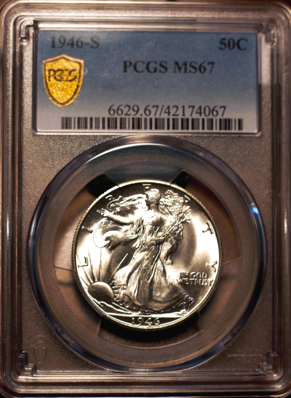 1946-S 50c Walking Liberty Half Dollar PCGS MS67
