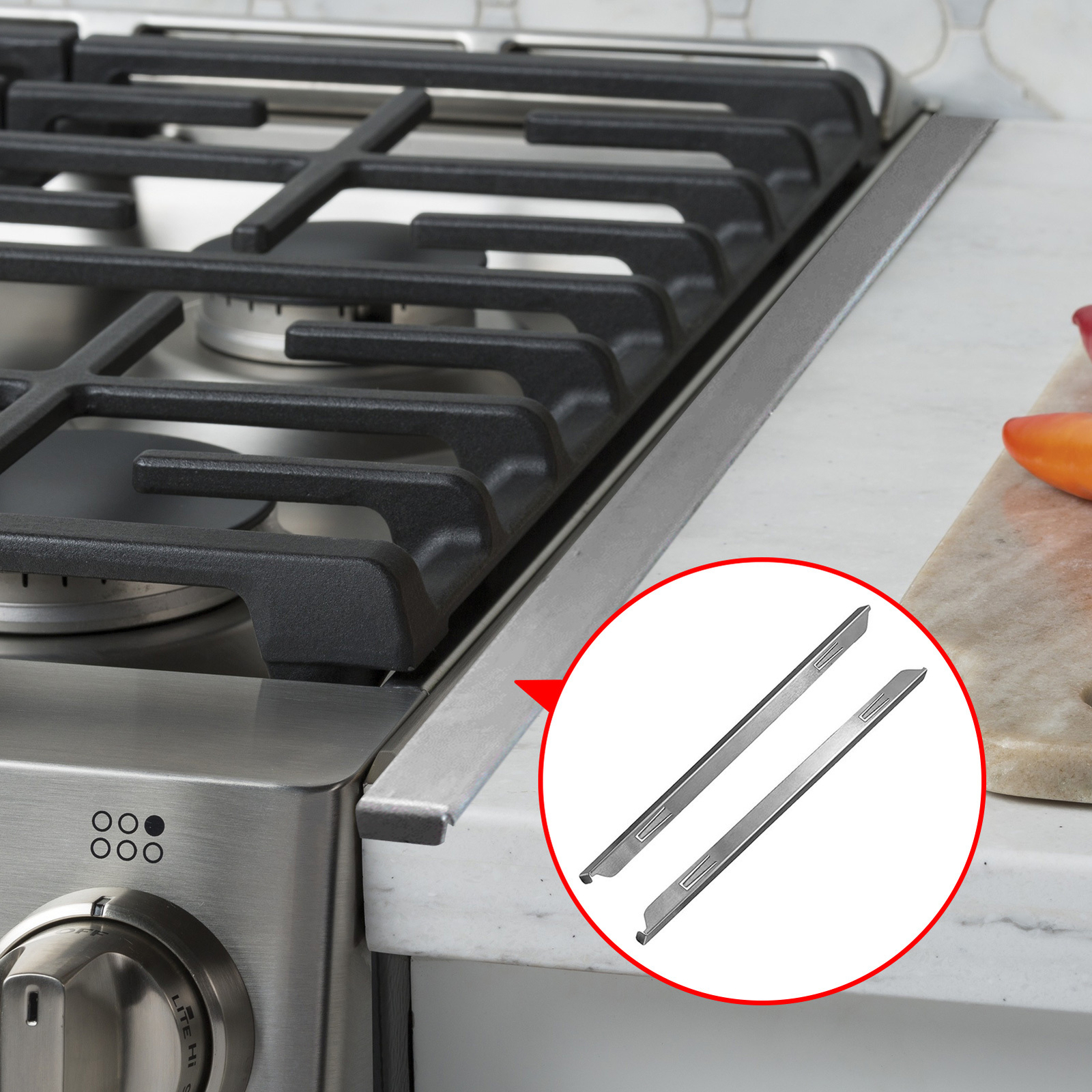 2PCS Kitchen Stove Counter Gap Cover Spill Seal Filler Stainless Steel 23/25 in