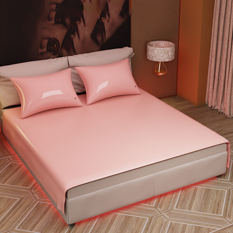 Black Pink PVC Waterproof Bed Sheet Cover Couples Adult Wet Sexy Bedding/Pillow