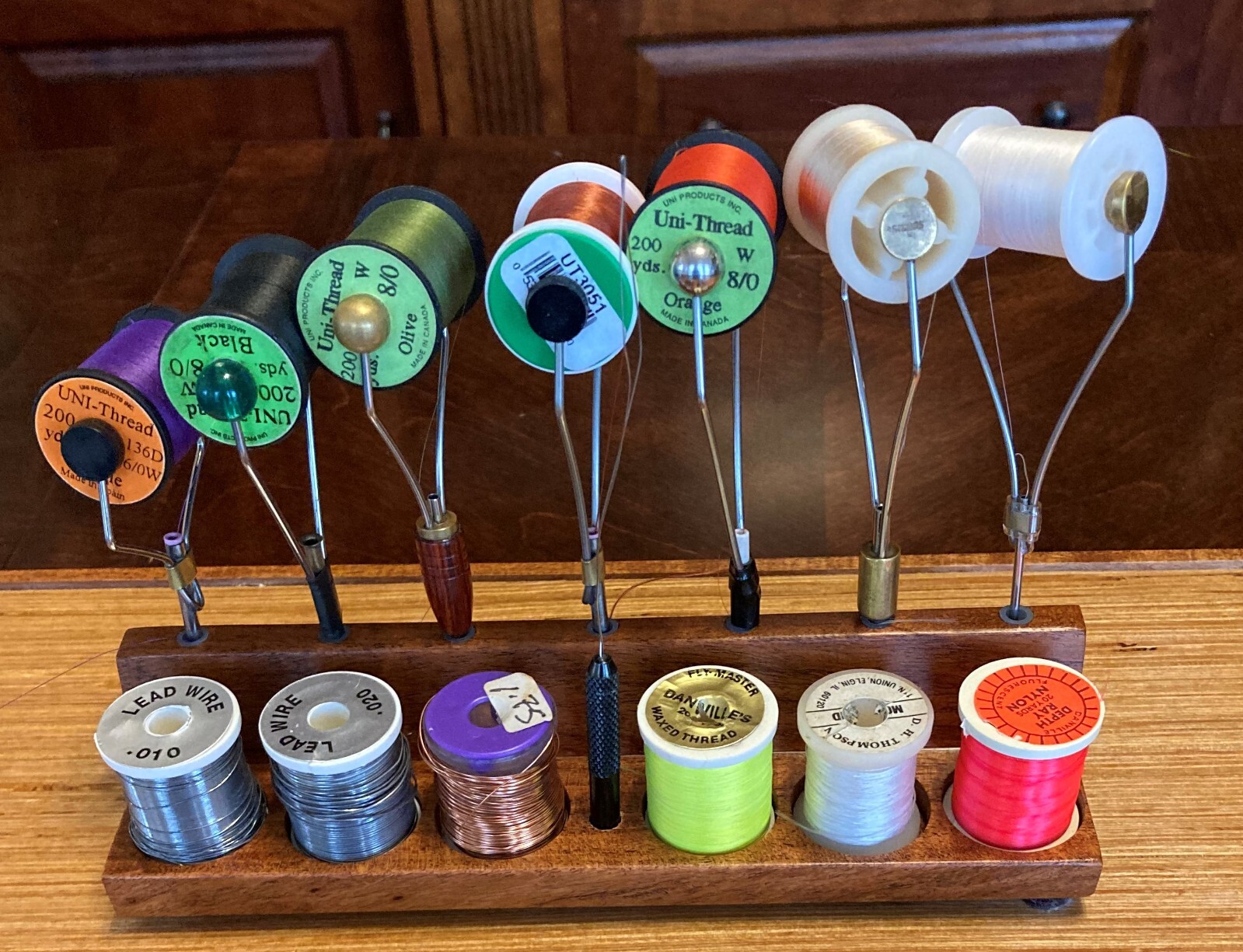 WADE'S FLY-TYING THREAD BOBBIN ORGANIZER TOOL CADDY & QUICK DRAW KIT COMBO