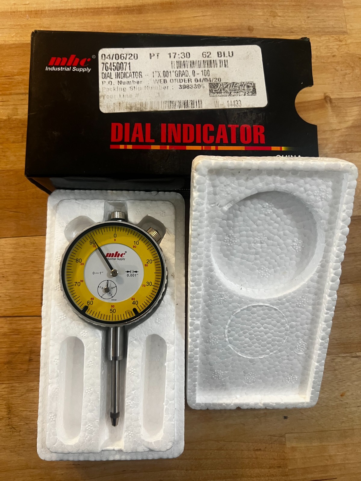 MHC Dial Indicator 1" x .001" Grad 0-100 W-1914981