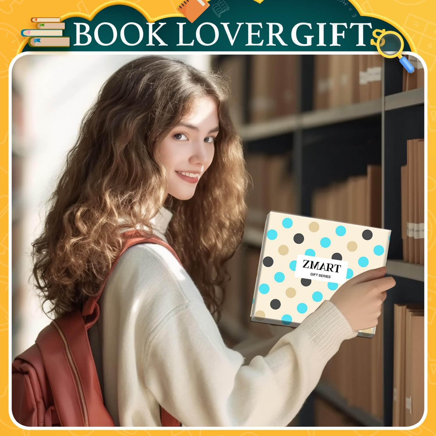Book Lover Gifts - Funny Reading Teacher Socks for Readers Women Men with Card