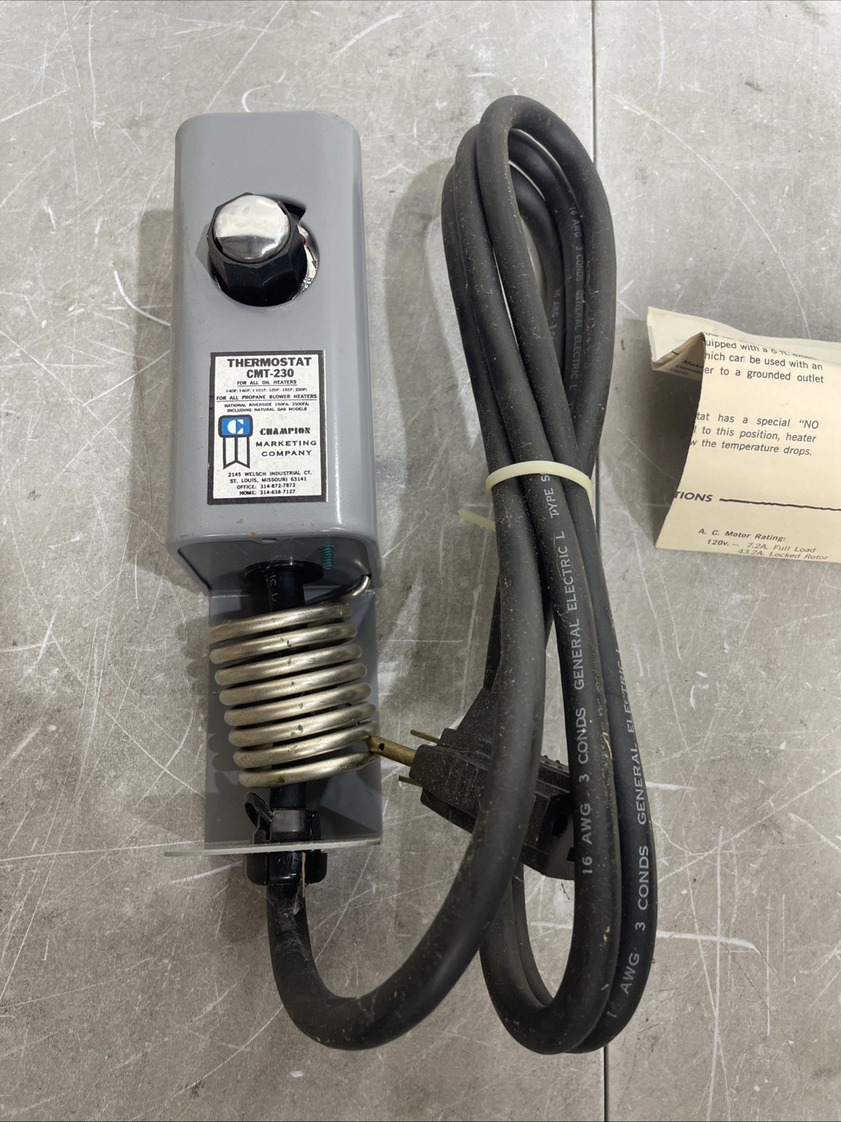 CMT-230 Thermostat For All Oil Heaters