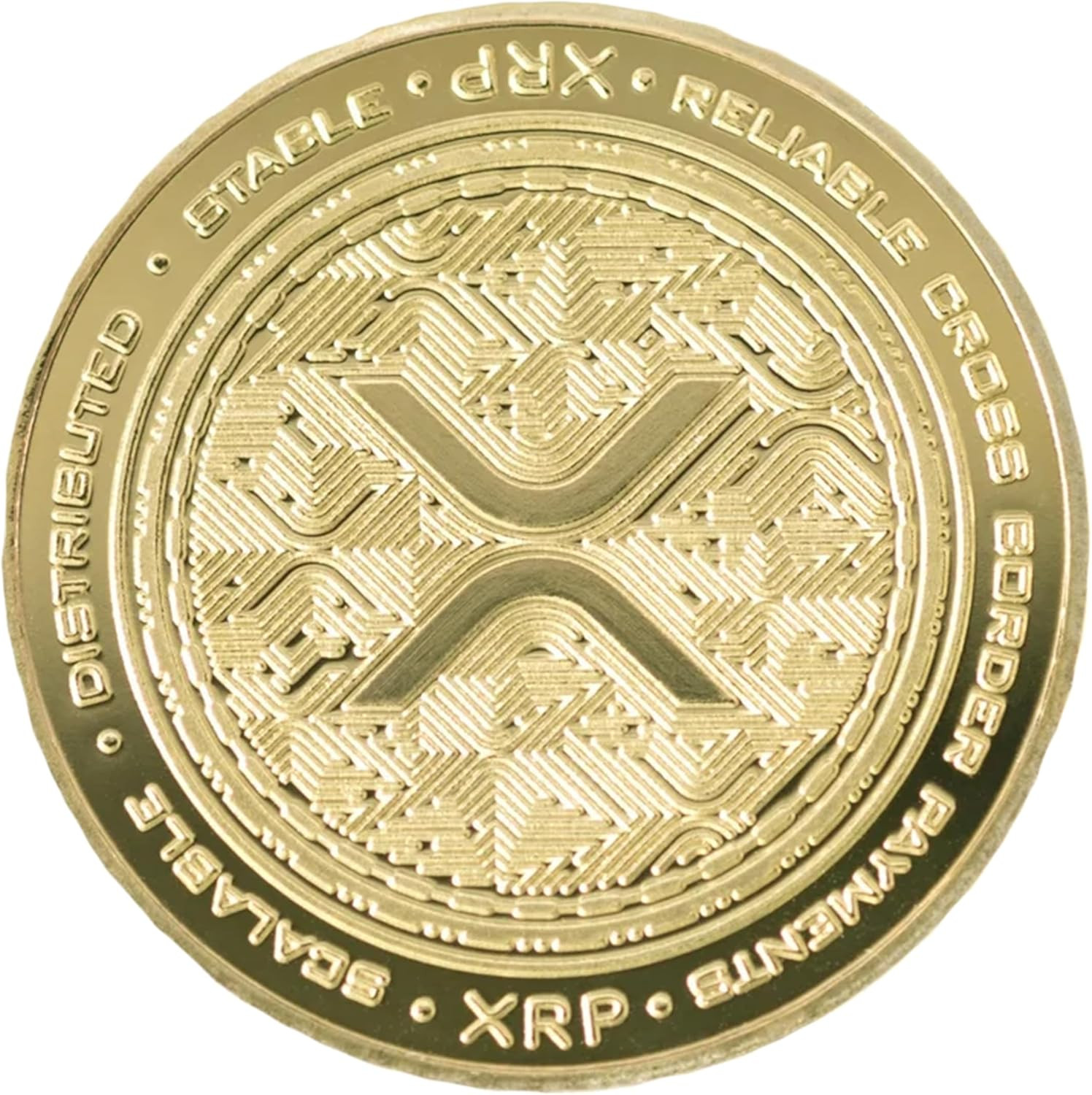 XRP Ripple Gold Plated Collector Coin – Crypto Blockchain Commemorative Medallio