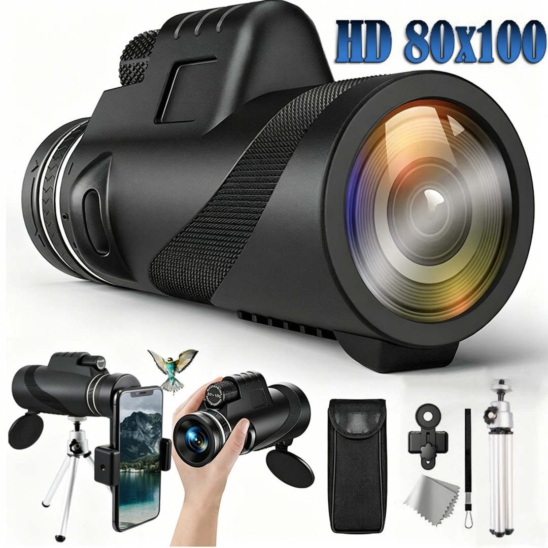 Day / Night Vision 80x100 Zoom HD Monocular Starscope Monocular Telescope US
