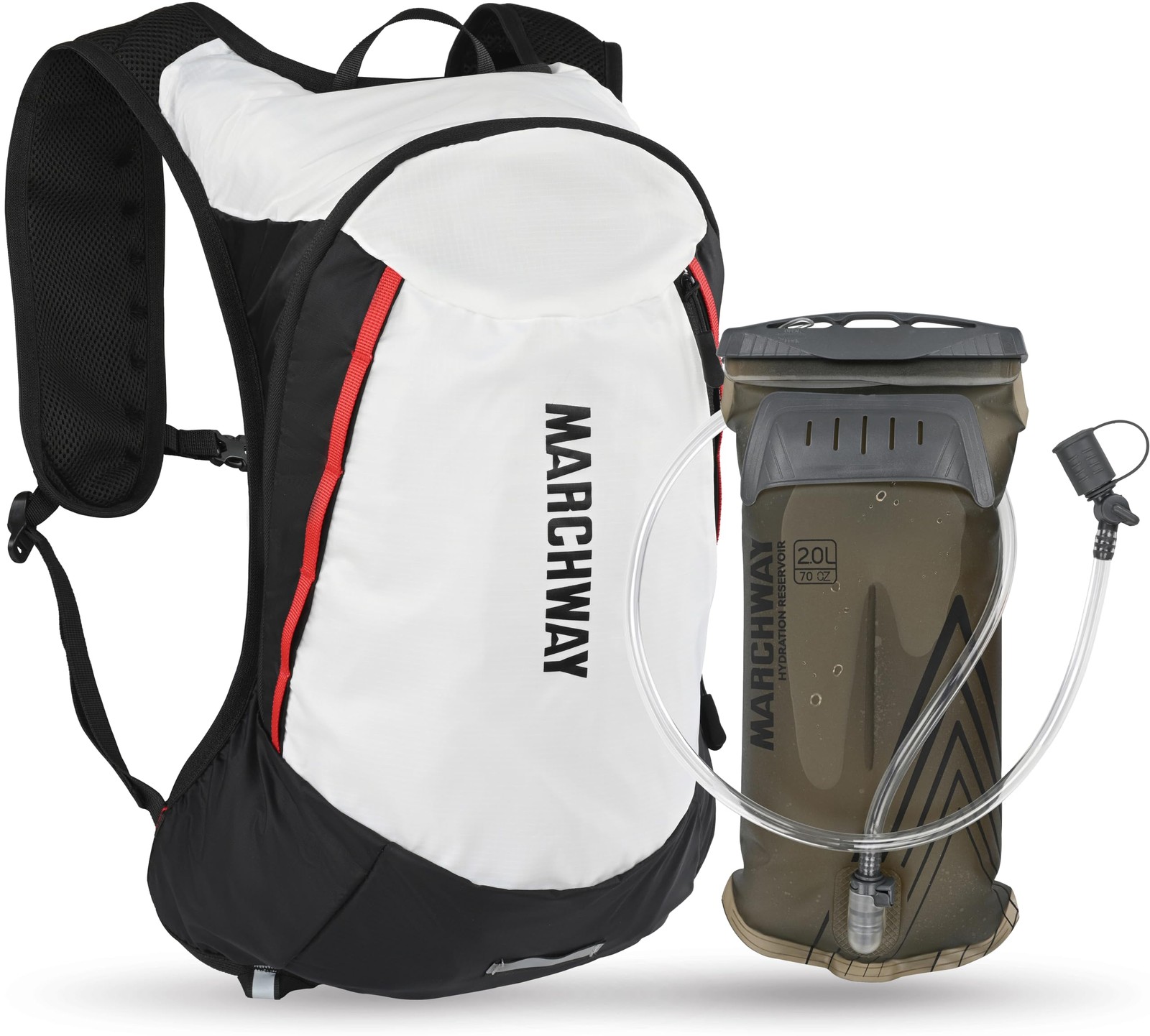 MARCHWAY Ultralight Hydration Backpack with 3L TPU Water Bladder, Sleek High-...