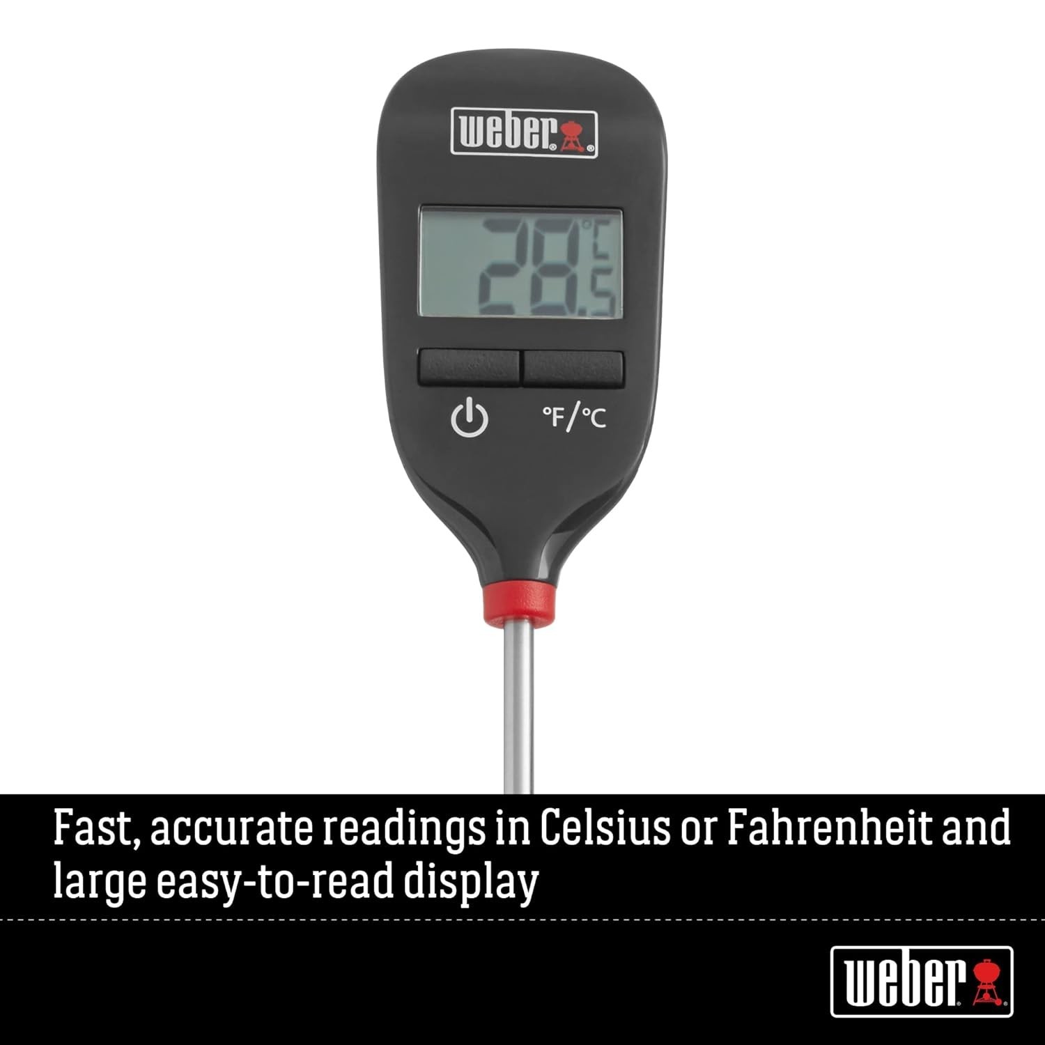 Instant‑Read Thermometer Probe Black/Silver – Fast Digital Grill & Kitchen