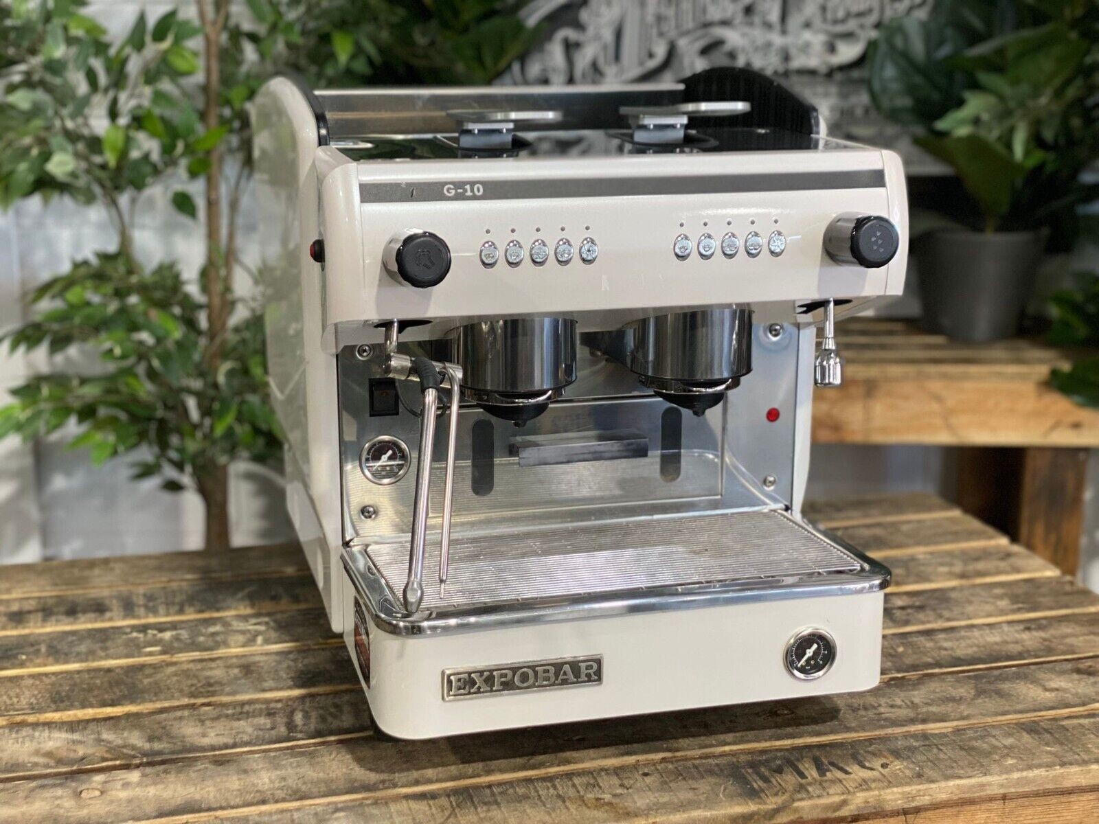 EXPOBAR G10 COMPACT CAPSULE 2 GROUP WHITE ESPRESSO COFFEE POD MACHINE