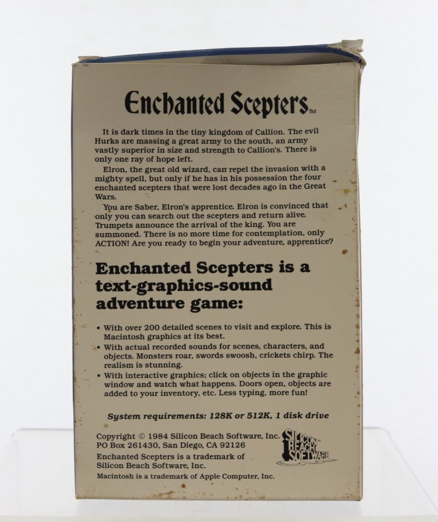 Enchanted Scepters Silicon Beach Software Apple Macintosh CIB 1985