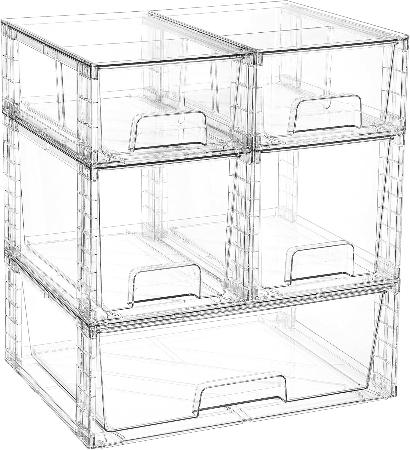 3 Pack Stackable Storage Drawers Easily Assemble Acrylic Bathroom Undersink