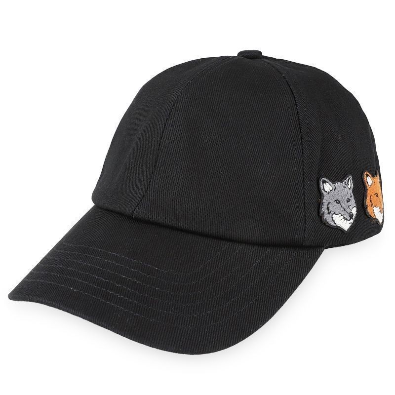 Maison Kitsune Unisex Double Fox Head Patch Baseball Cap (Anthracite) 155332927