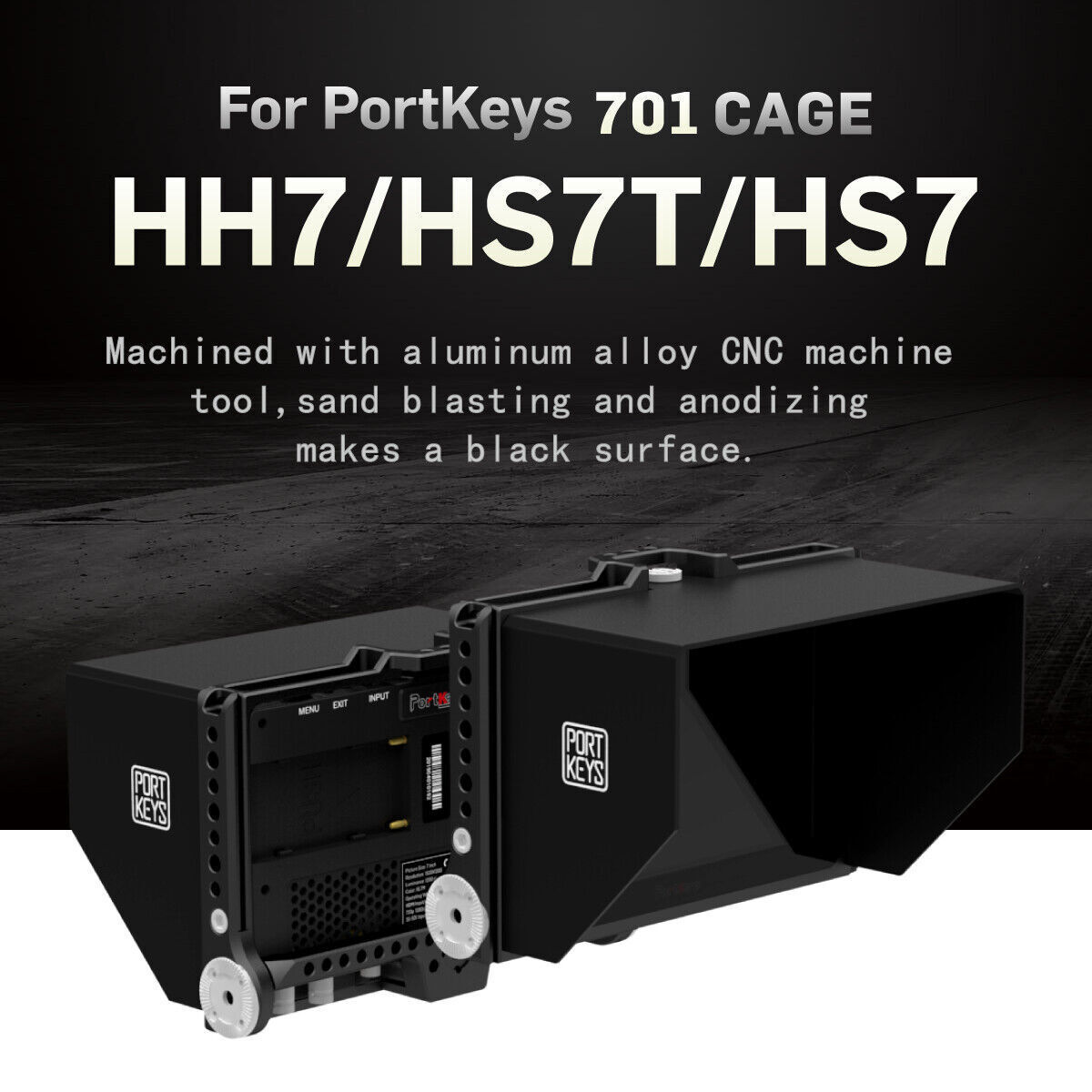 Portkeys 701 Sunshade Cage Tempered Glass Protection Plate HS7T HH7 HS7T Monitor
