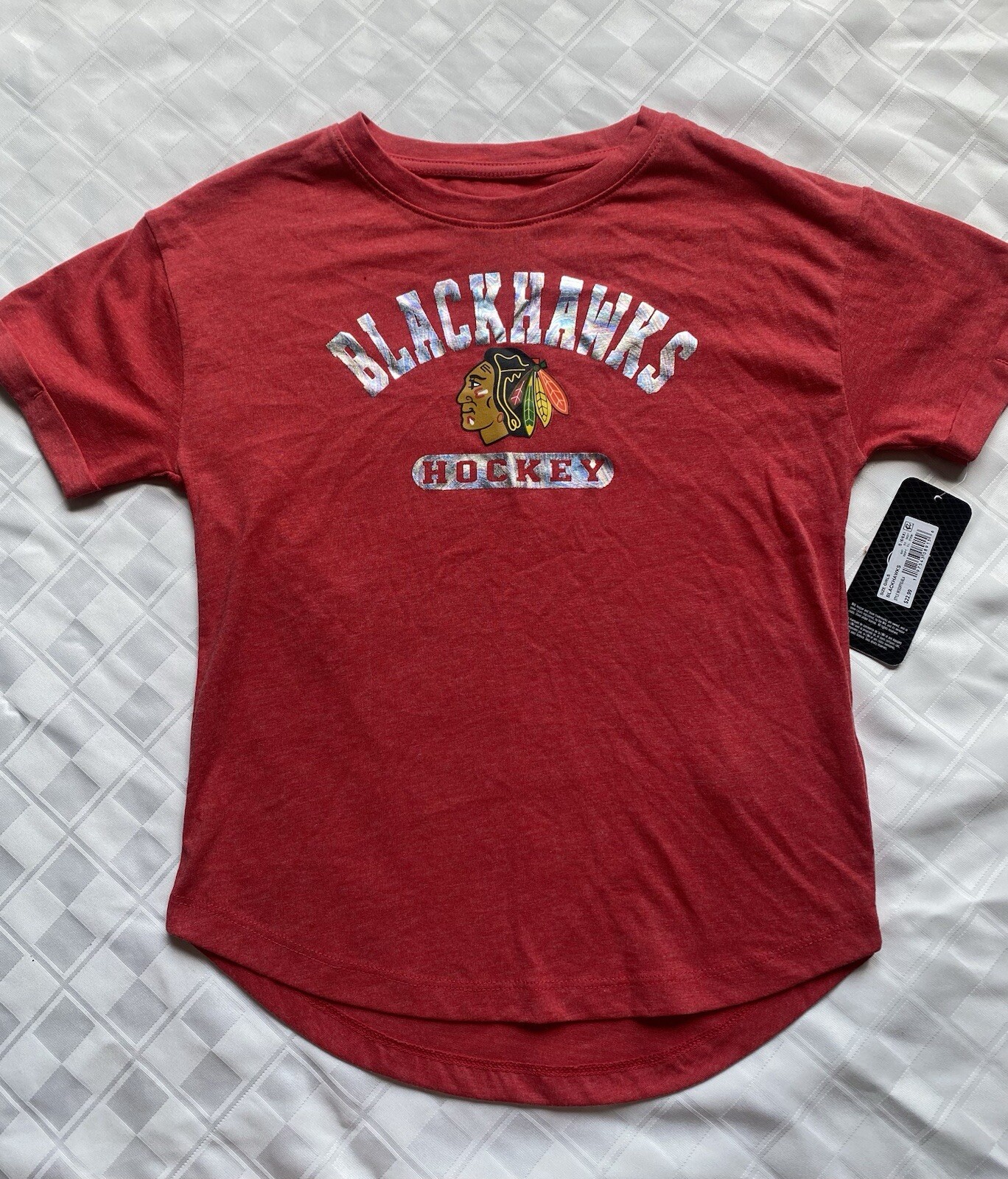 Chicago Blackhawks T-Shirt Girls S Small 6X Short Sleeve Top Red NHL Hockey New