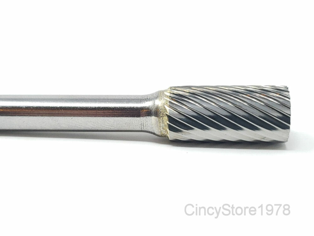 SA3LS Cylindrical Tungsten Carbide Burr Bur Cutting Tool Die Grinder Bit 1/4"