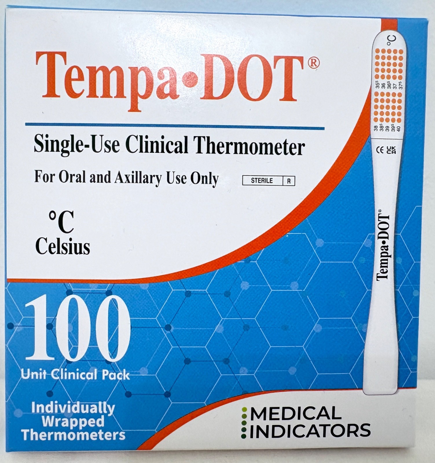 Tempa-Dot 5532 Single Use Clinical Thermometer (BOX/100) For Oral & Axillary