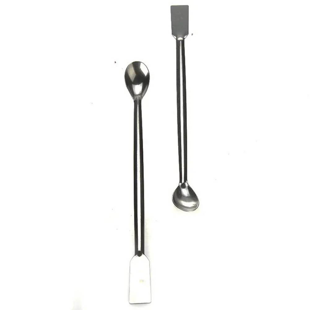 Stainless Steel Reagent Sampling Spoon 2Pcs 20cm Length Double End Lab Tool