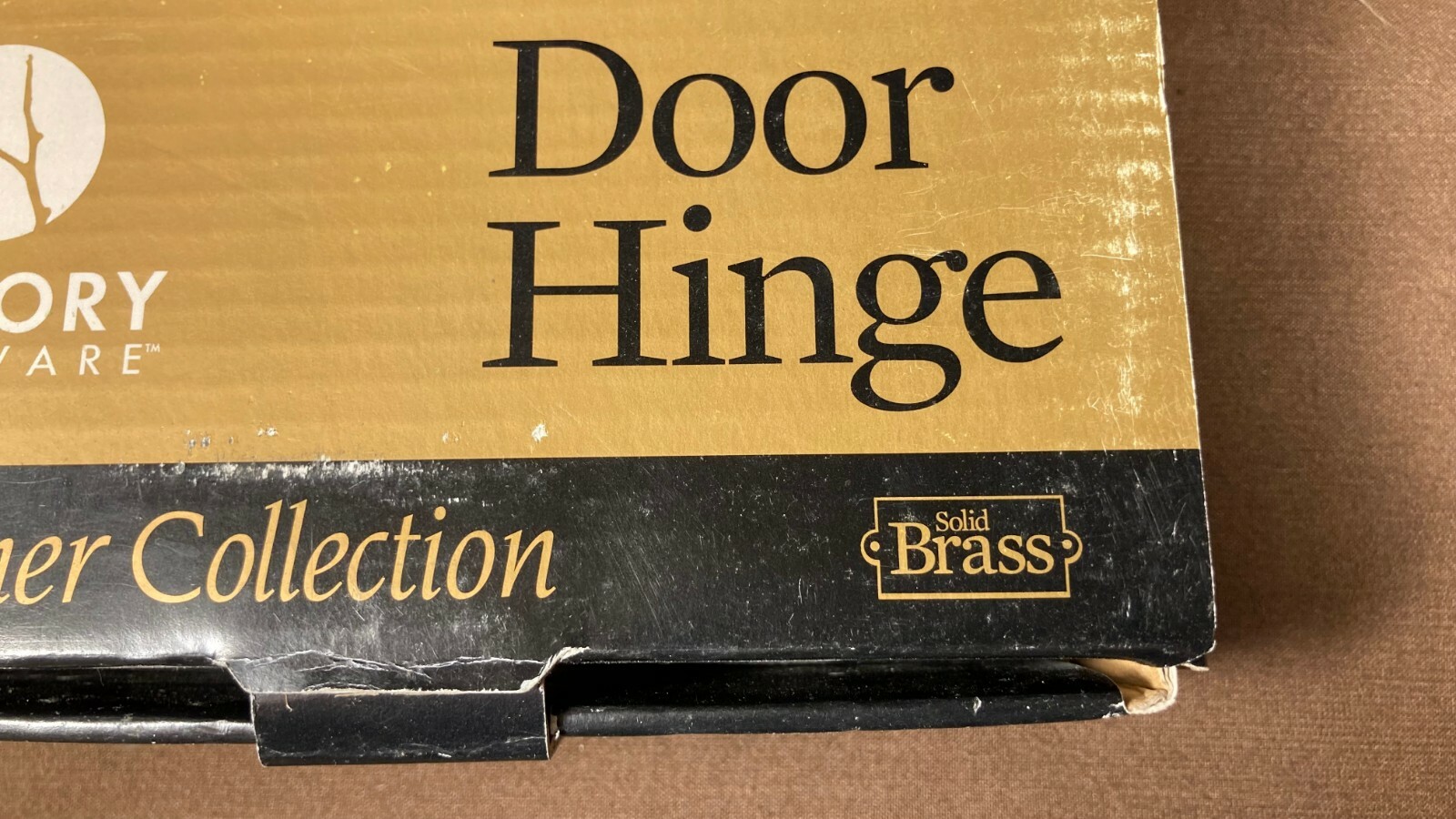 Pair Hickory Solid Brass 3.5 x 3.5" Radius Corner Door Hinge Winchester Brass