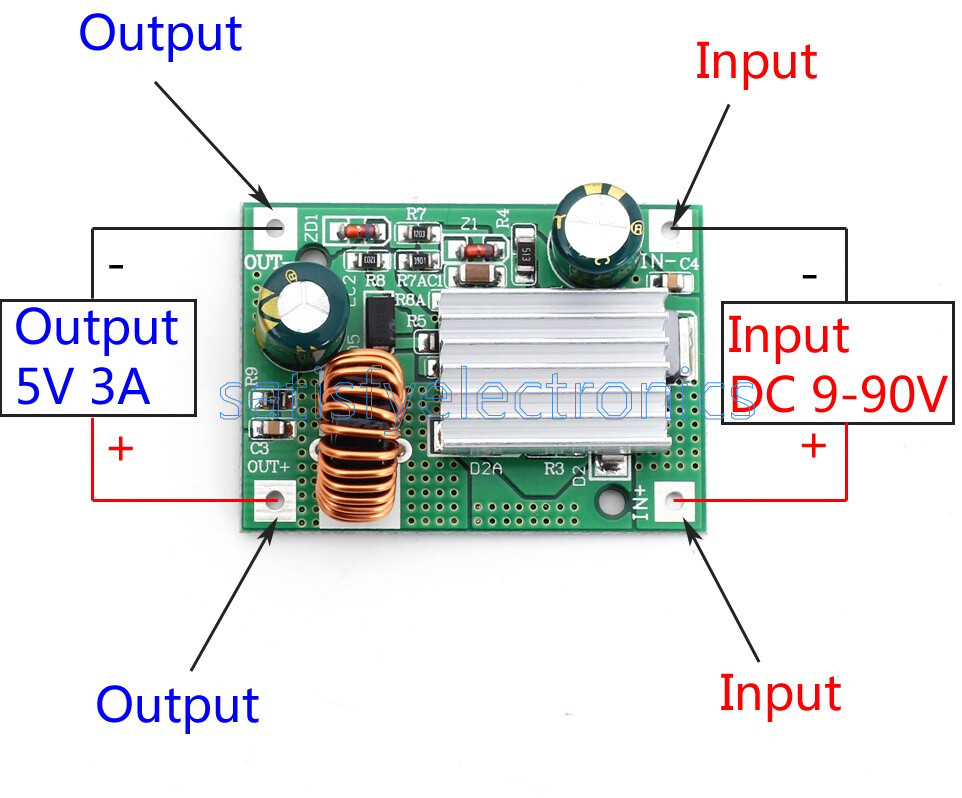 DC-DC Buck Step Down 84V 72V 60V 48V 36V 9V-90V to 12V 3A Power Supply Module