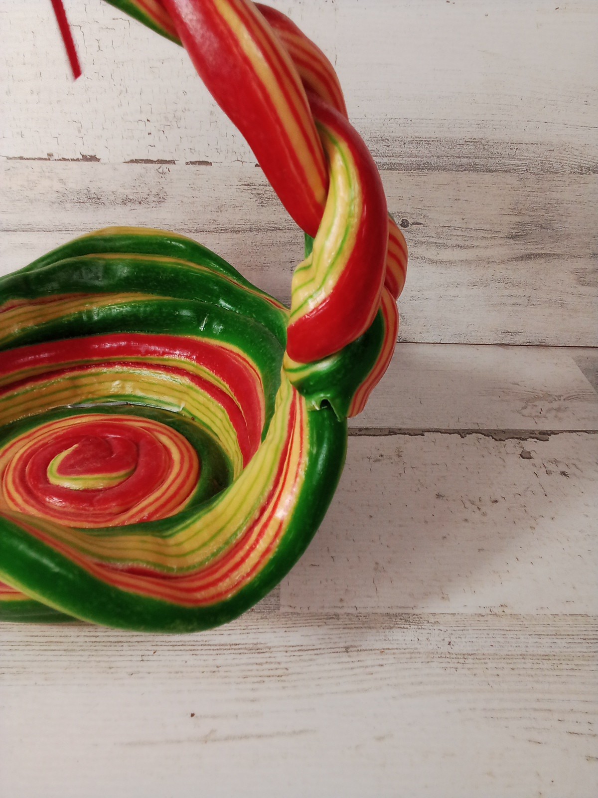 Hard Plastic Multi Color Braided Funky Cool Basket Beautiful Decor