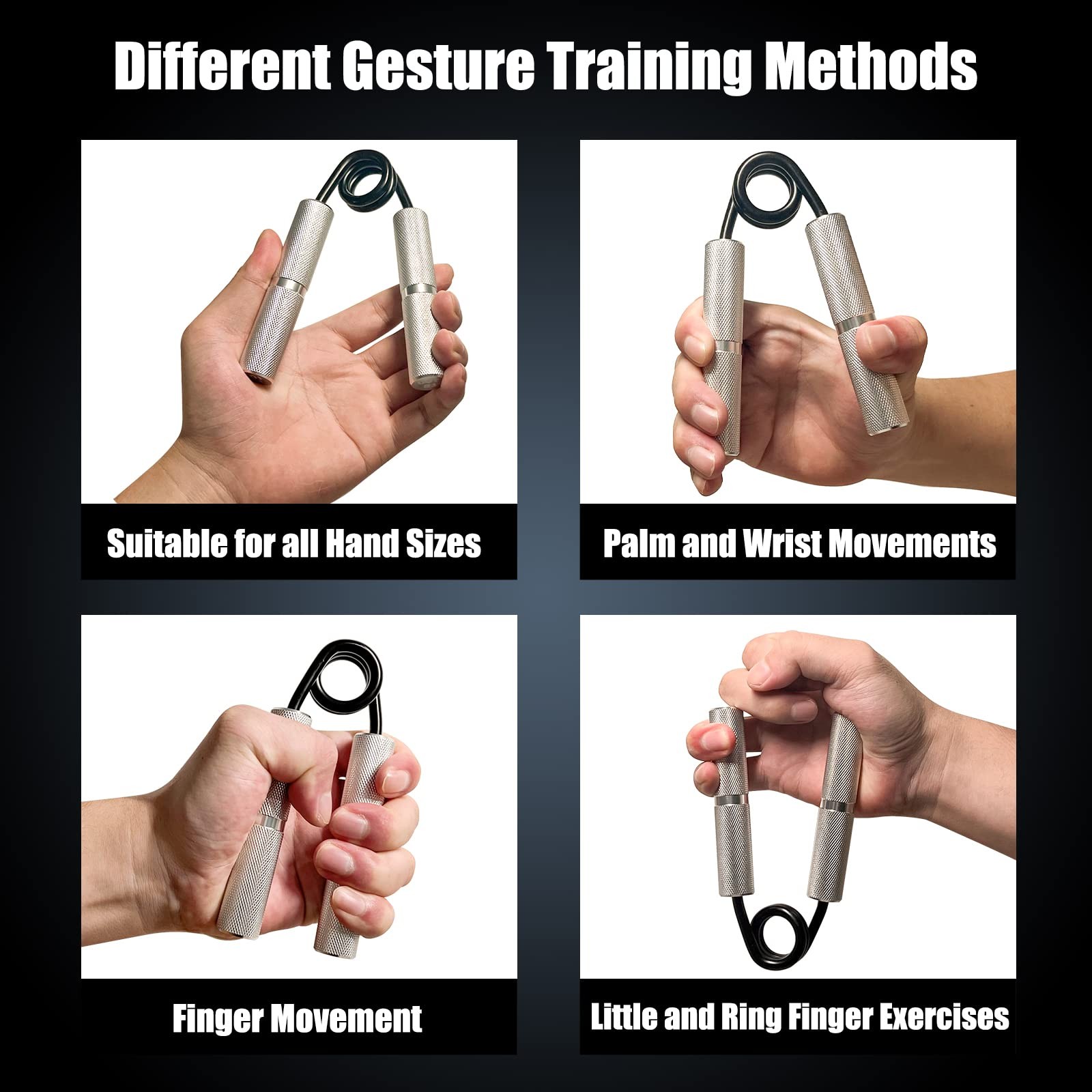 Grip Strength Trainer 4 Pack,50LB-200LB Hand Exerciser Gripper Forearm Finger...