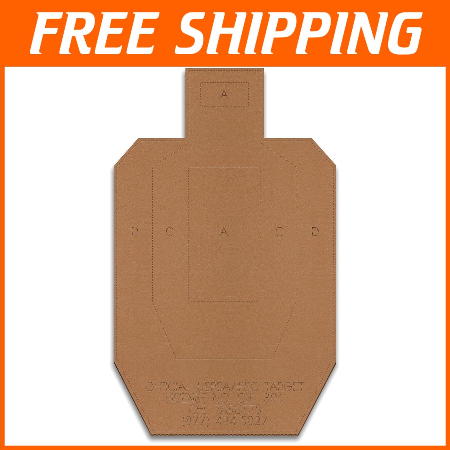 Official USPSA/IPSC Cardboard Targets, 200 lb , 20 Pack