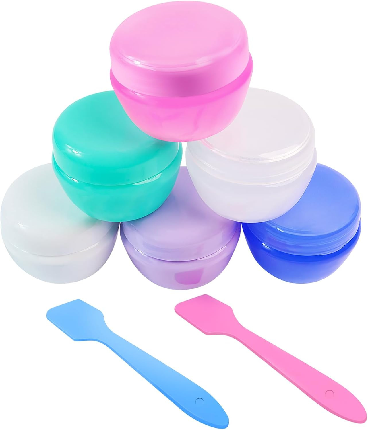 6 Pcs 20ml Travel Containers with Mini Spoons Cream Lotion Cosmetic Jars Set