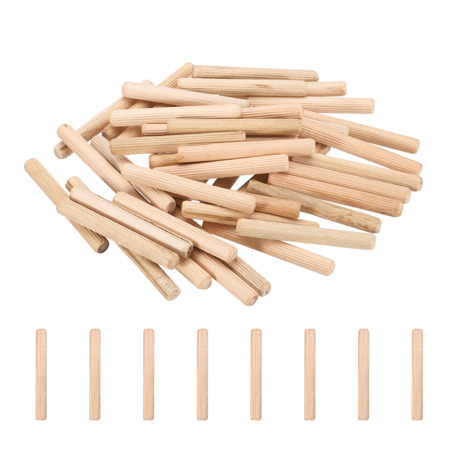 2/5 Wooden Dowel Pins, 168 Pcs 80mm Hardwood Crafts Furniture Woodwork
