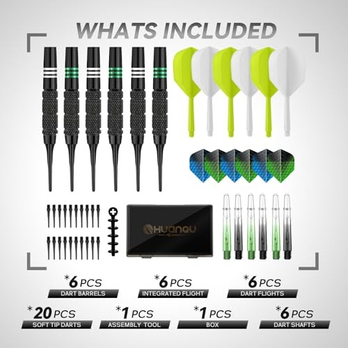 Soft Tip Darts Set 6 Pack – Professional Darts Plastic Tip with Integrated