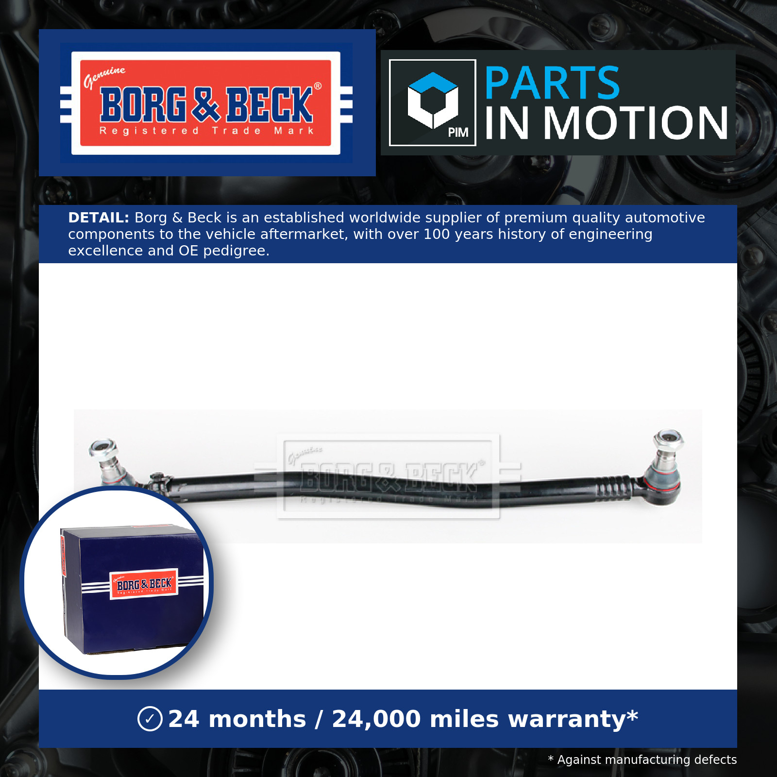 CV Centre Rod Assembly BTR33229 Borg & Beck Genuine Top Quality Guaranteed New