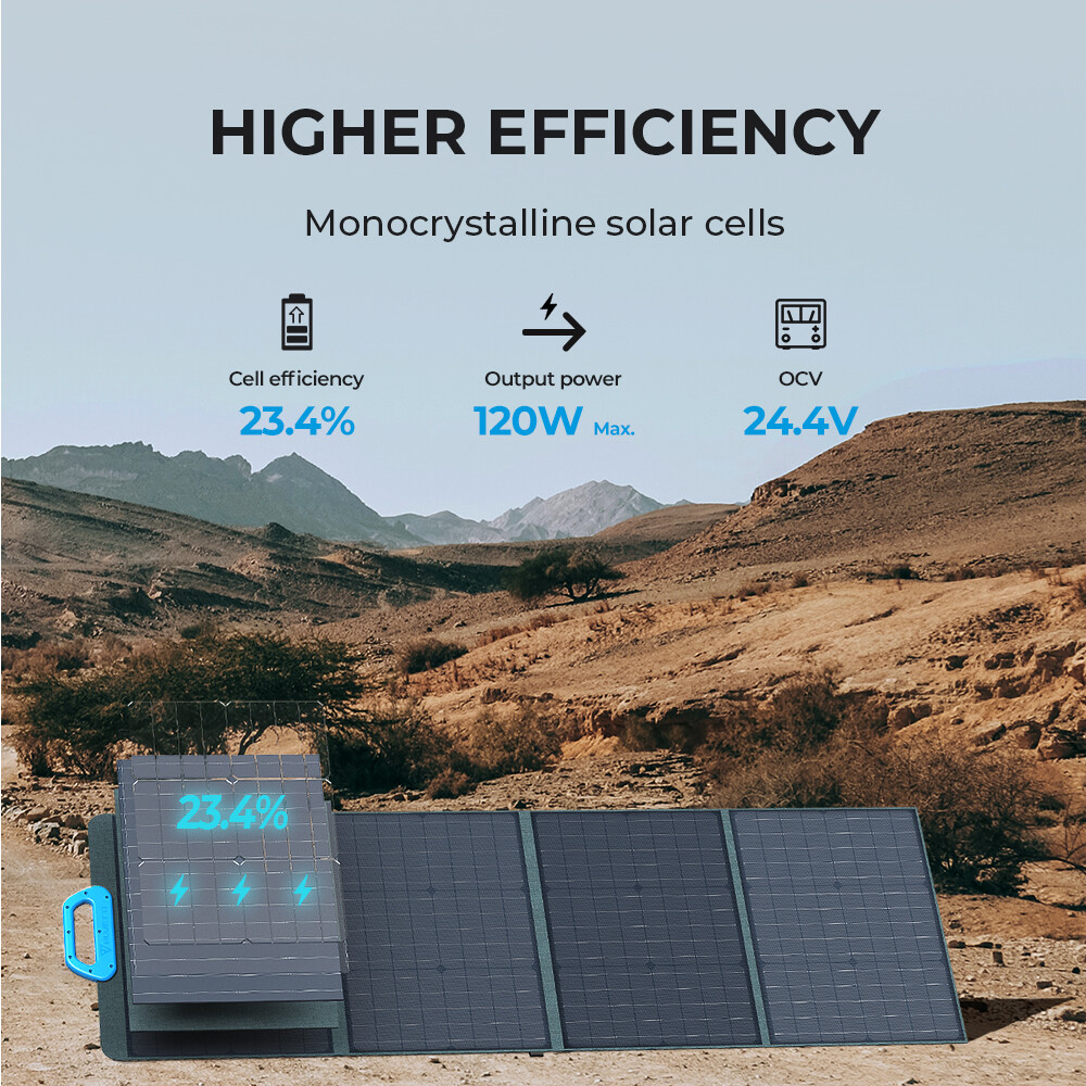 BLUETTI 100W Solar Panel Foldable & Portable ETFE Coating for Power Stations