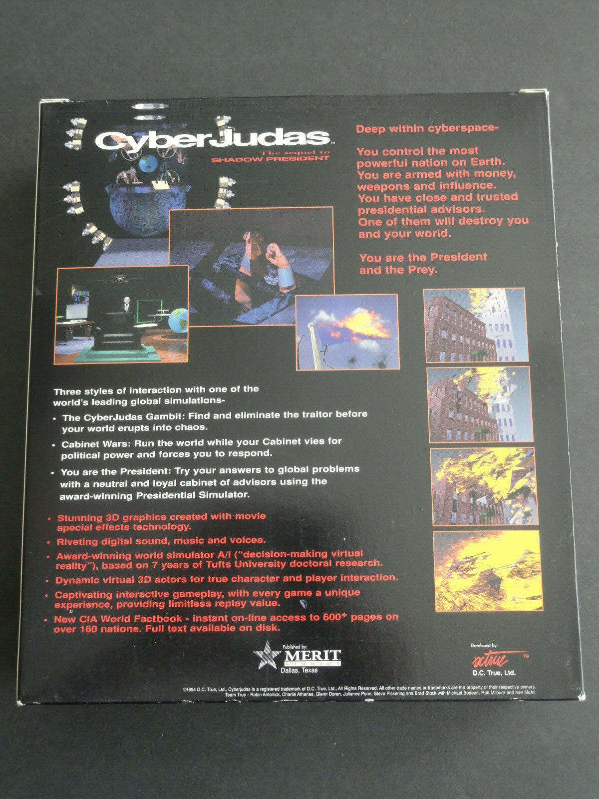 CYBER JUDAS - D.C. TRUE LTD. 1994 -WINDOWS 95, PC GAME CD-ROM, BIG BOX - SEALED