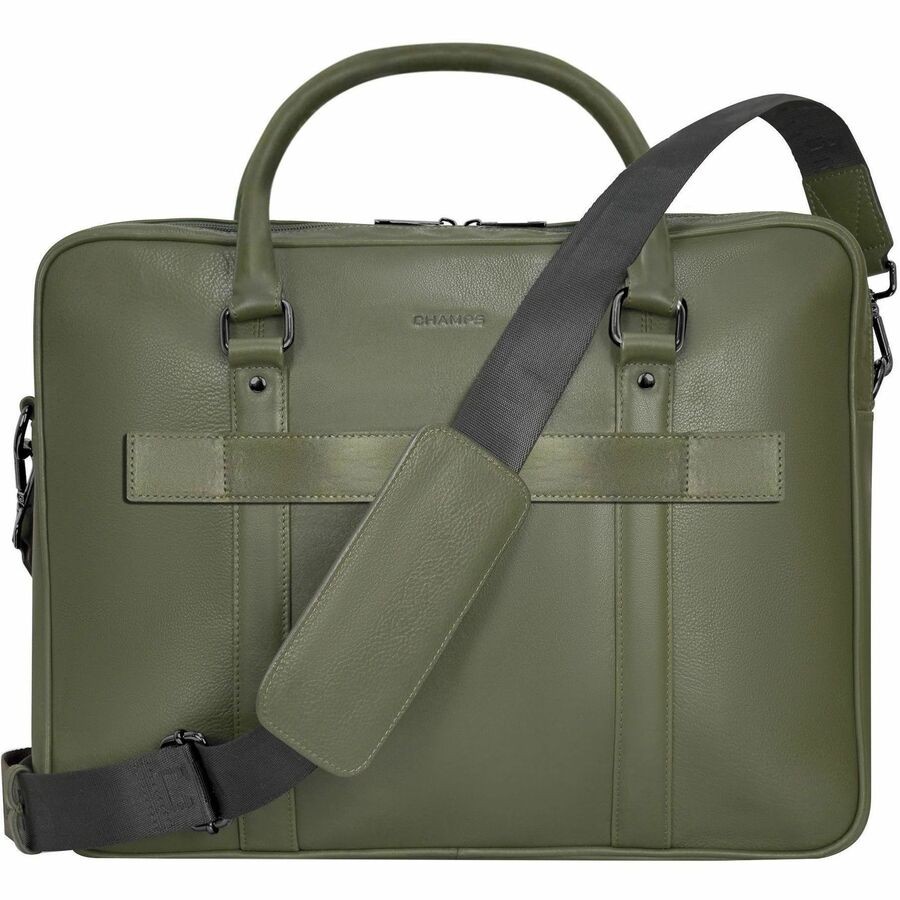 Champs Onyx Khaki Leather Briefcase 11"-15.6" Notebook RFID