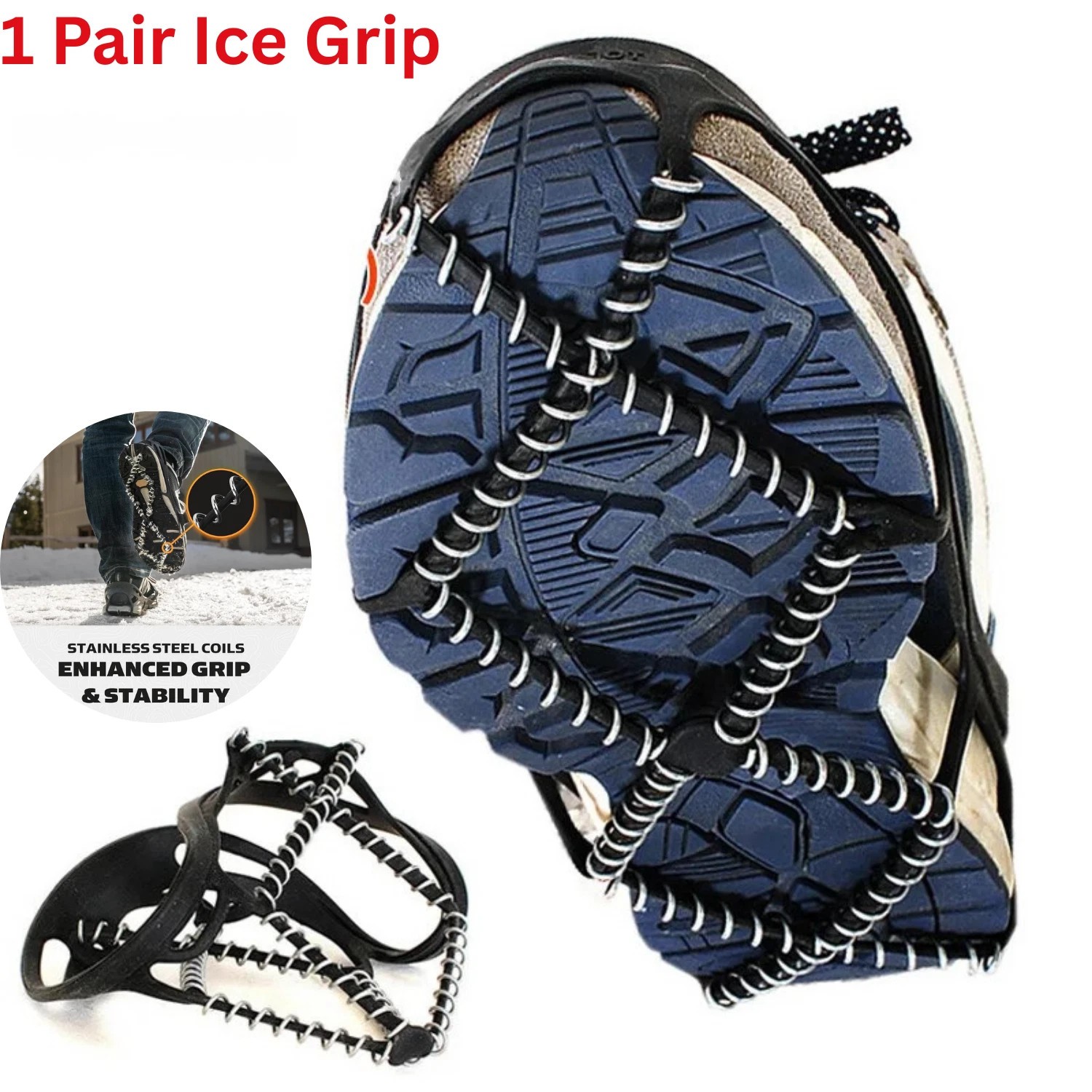 Snow Anti Slip Ice Grippers For Boots Ice Snow Spikes Crampons Cleats Overshoes