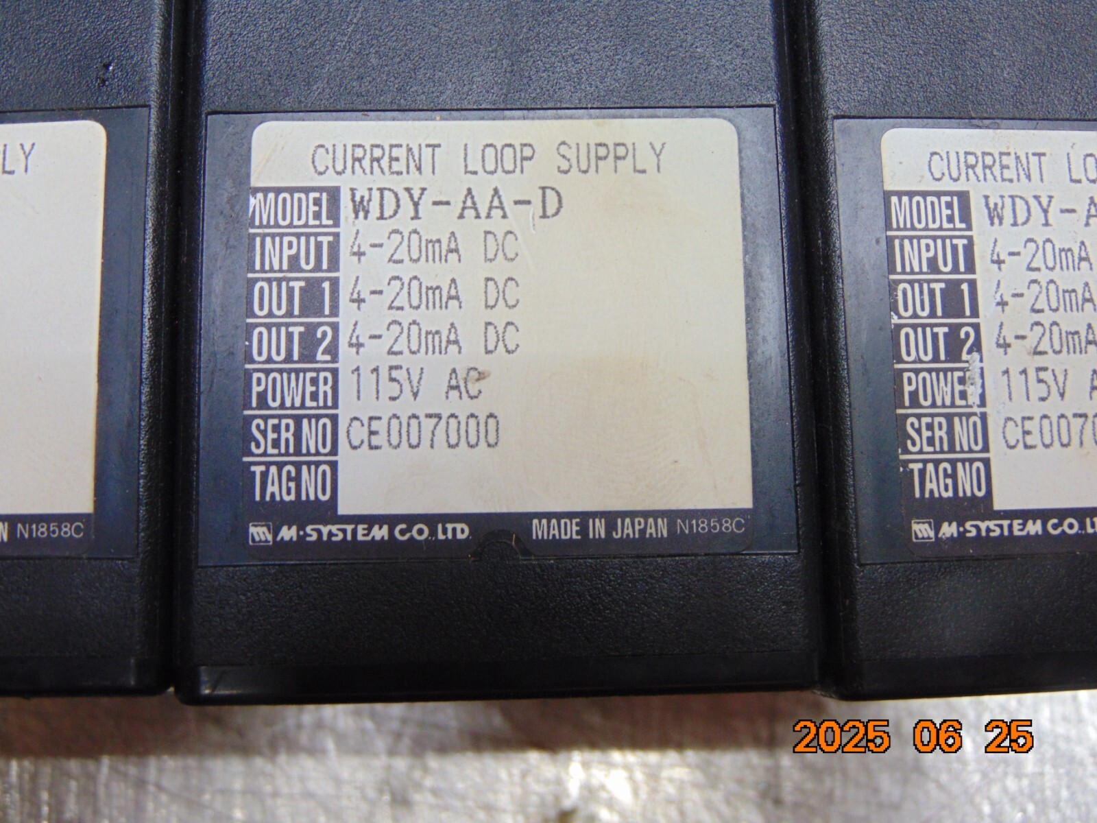 (1) M-system WDY-AA-D Current Loop Supply 120v-ac