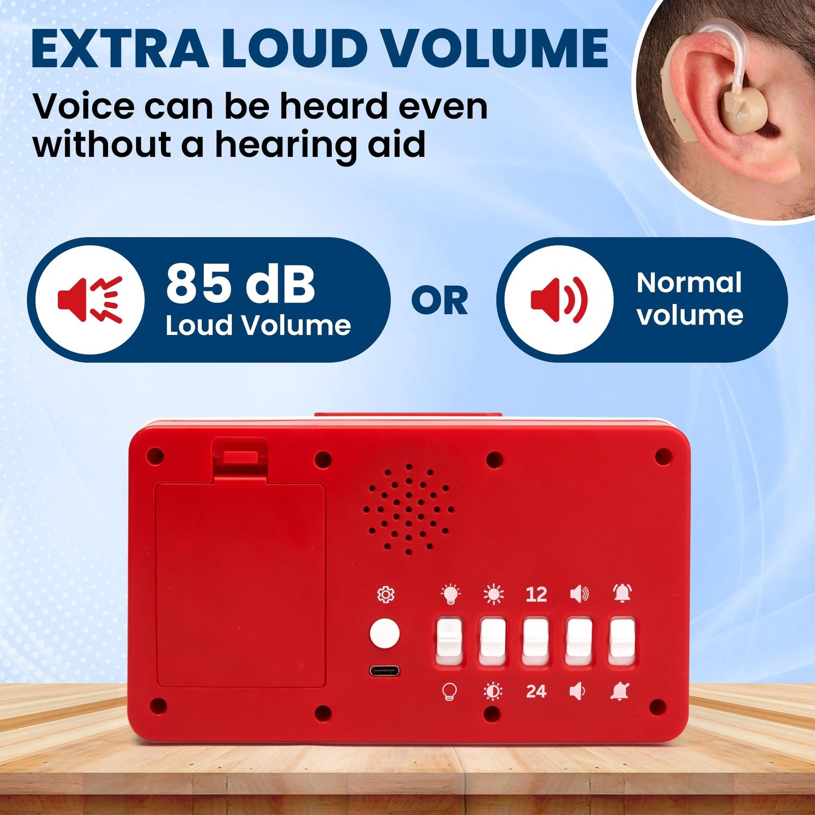 Talking Clock - Extra Loud Time and Date - for Elderly, Dementia, Hearing or ...