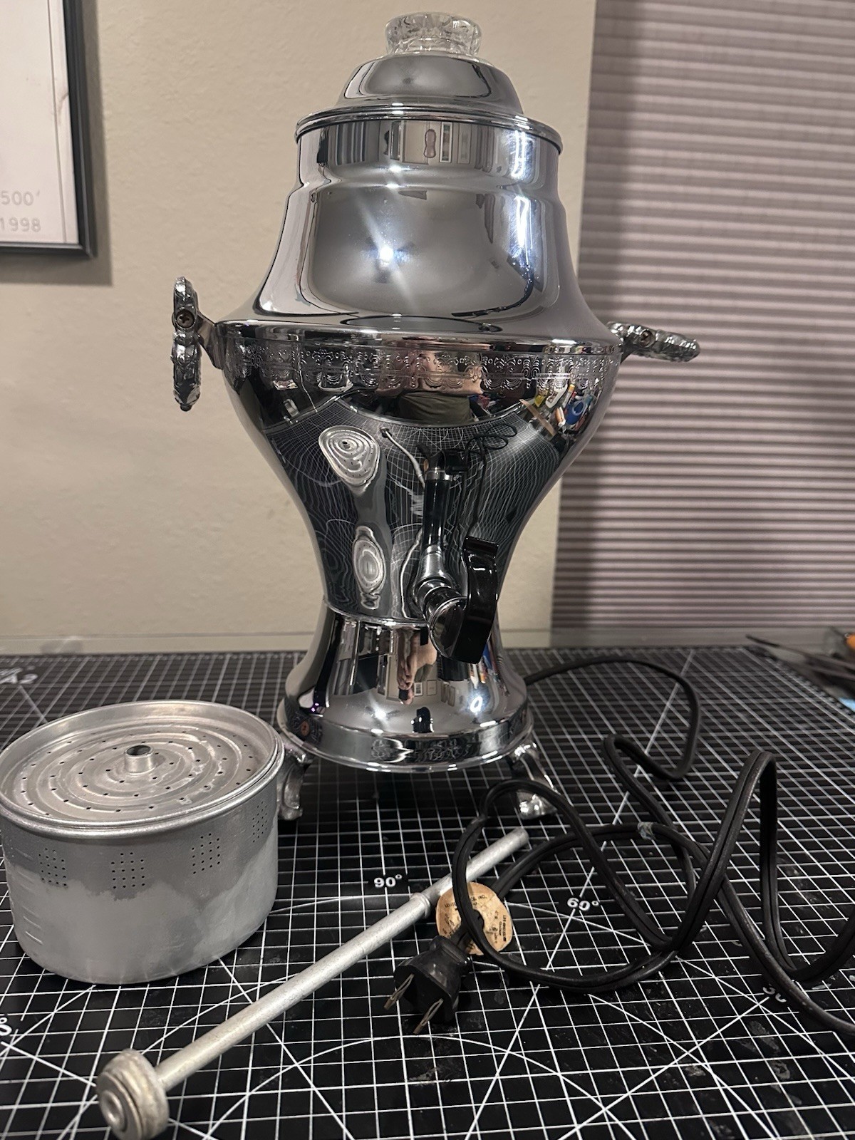 Vintage United Coffee Maker Percolator 550 1950s 20 cup 840A Made in Brooklyn NY