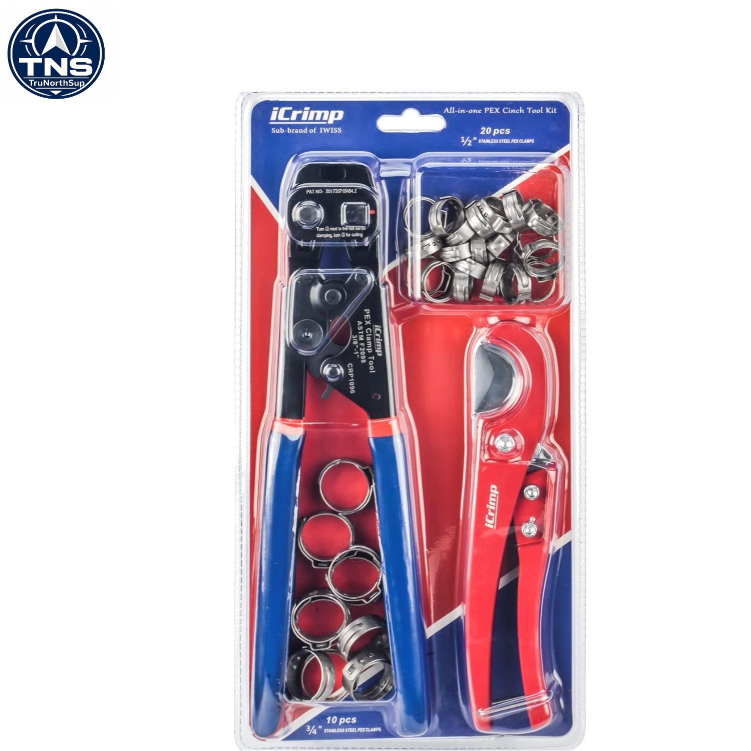 Cinch & Remove Tool Kit PEX Clamp Tool with Pipe Cutter 3/8 to 1 inch Stainle...