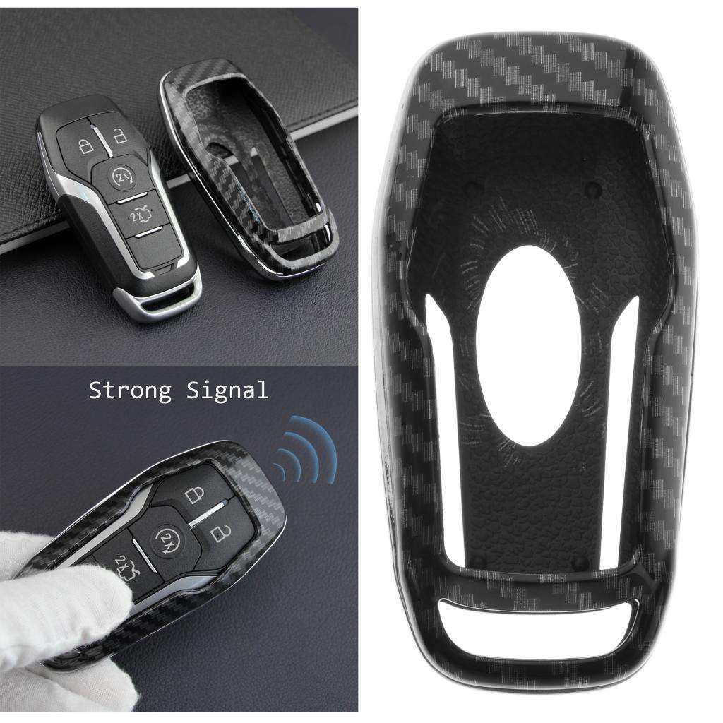 Carbon Fiber Key Fob Cover Shell Case For Ford F150 Mondeo Mustang Edge T
