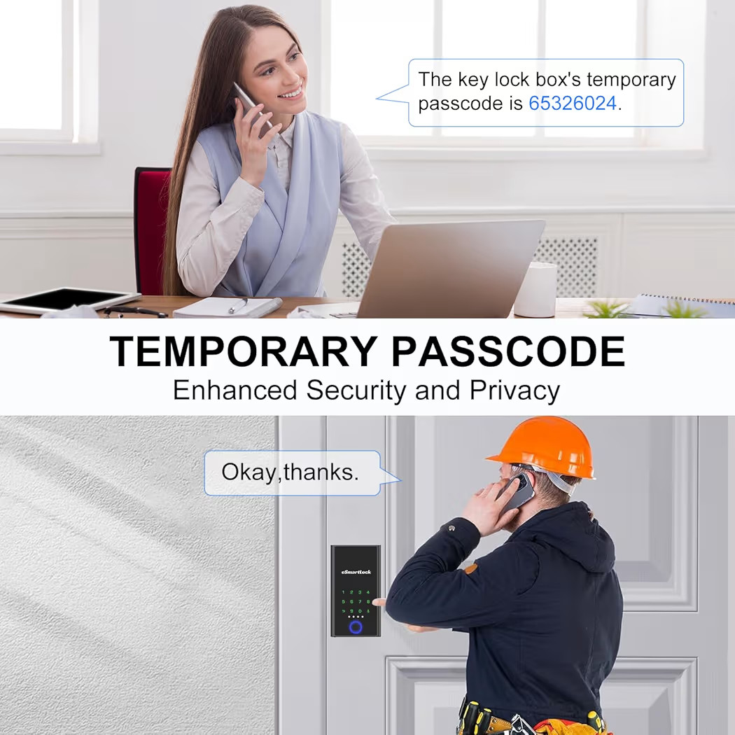 eSmartLock Smart Key Lock Box | Fingerprint + PIN + Bluetooth App | Wall Mount.