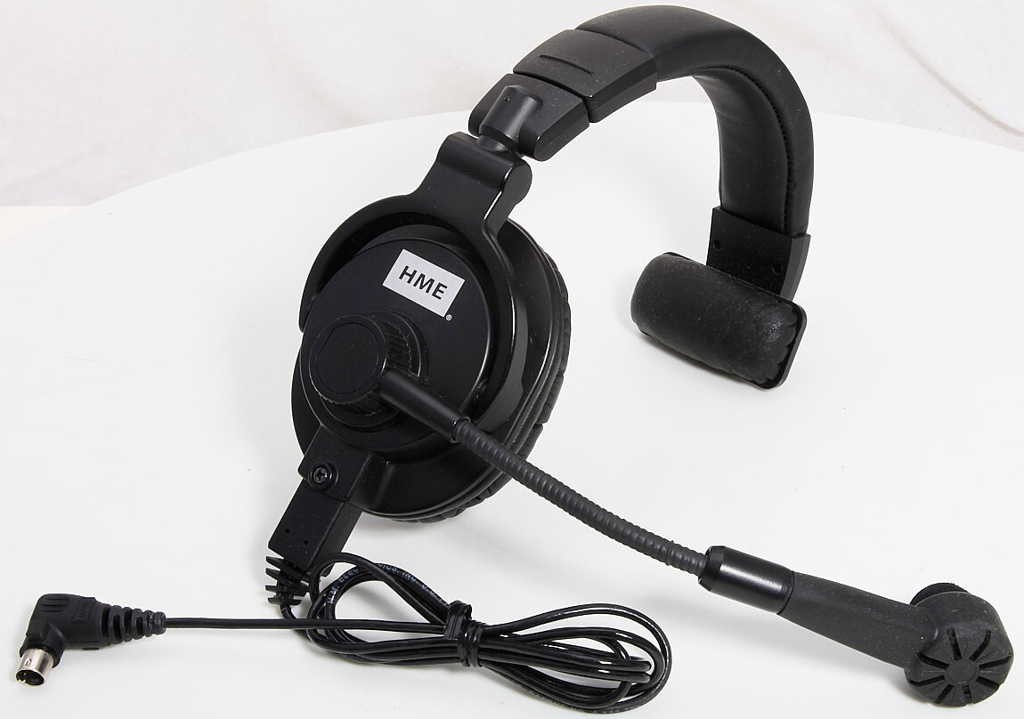 HME ClearCom HS25 Single Muff Intercom Headset With Dynamic Mic & Mini Din Plug