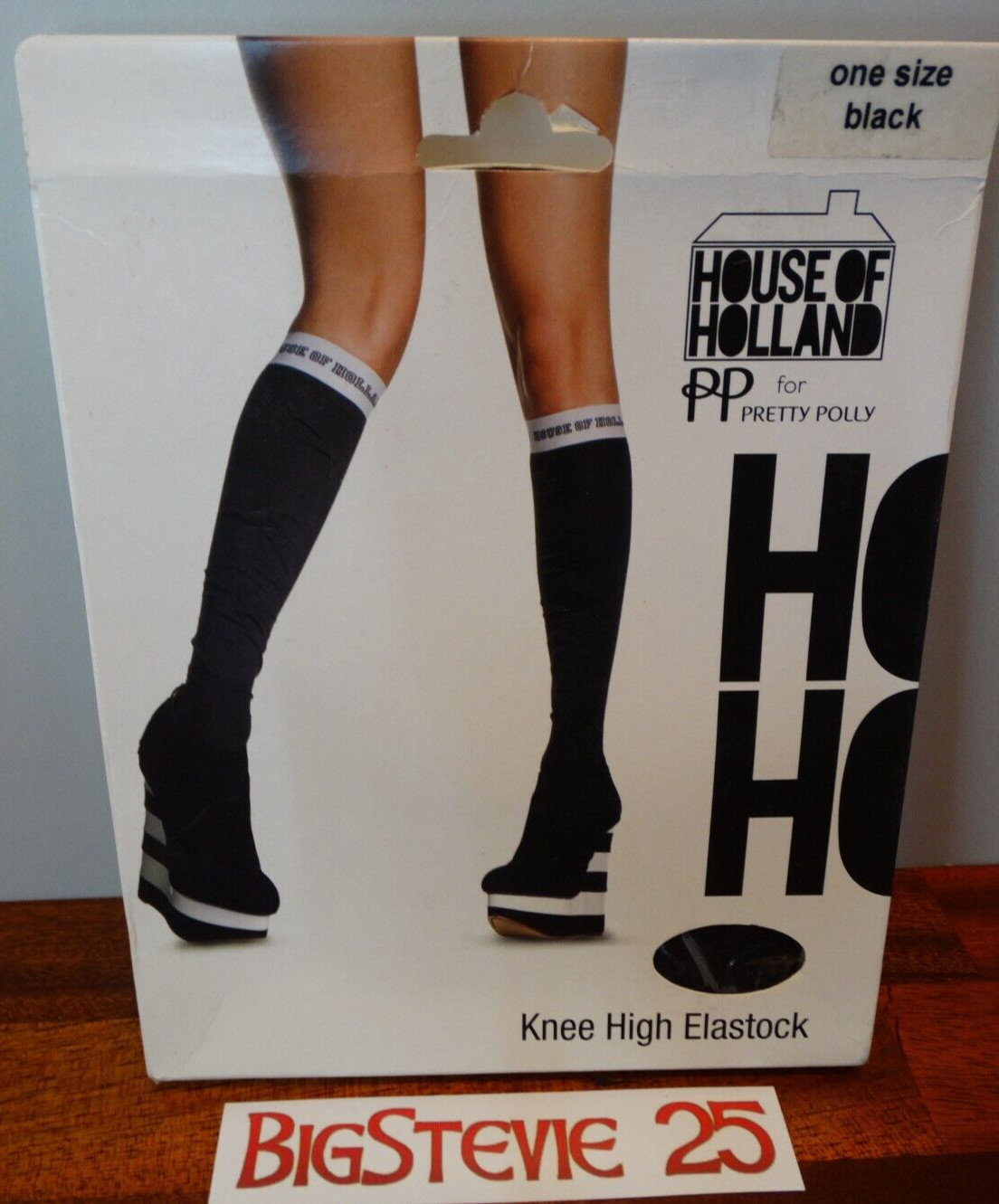 Pretty Polly HOH Henry Holland Knee High Elastock BLACK  size OS FREE POST