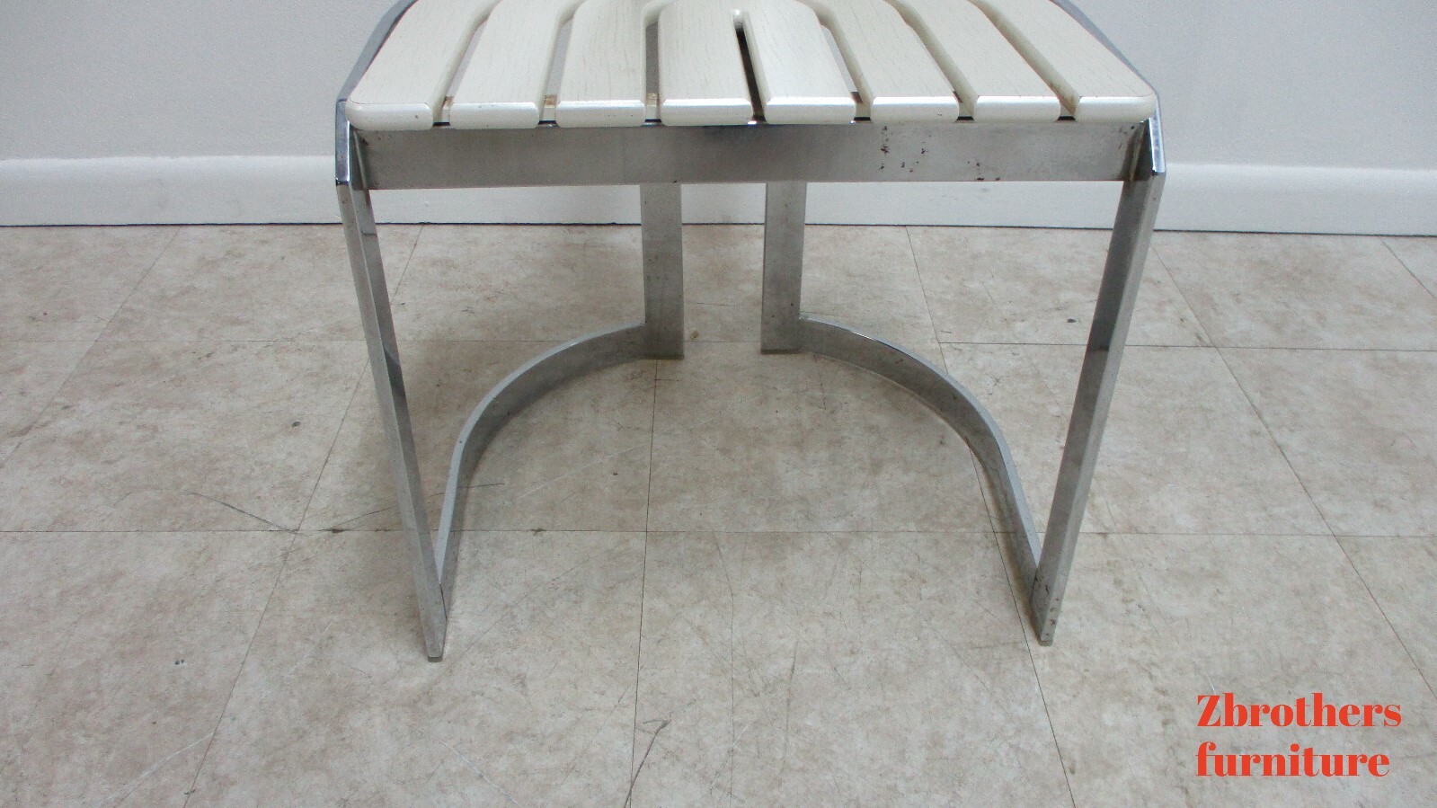 Vintage Design Institute Chrome High Back Dining Room Side Chair Mid Century B