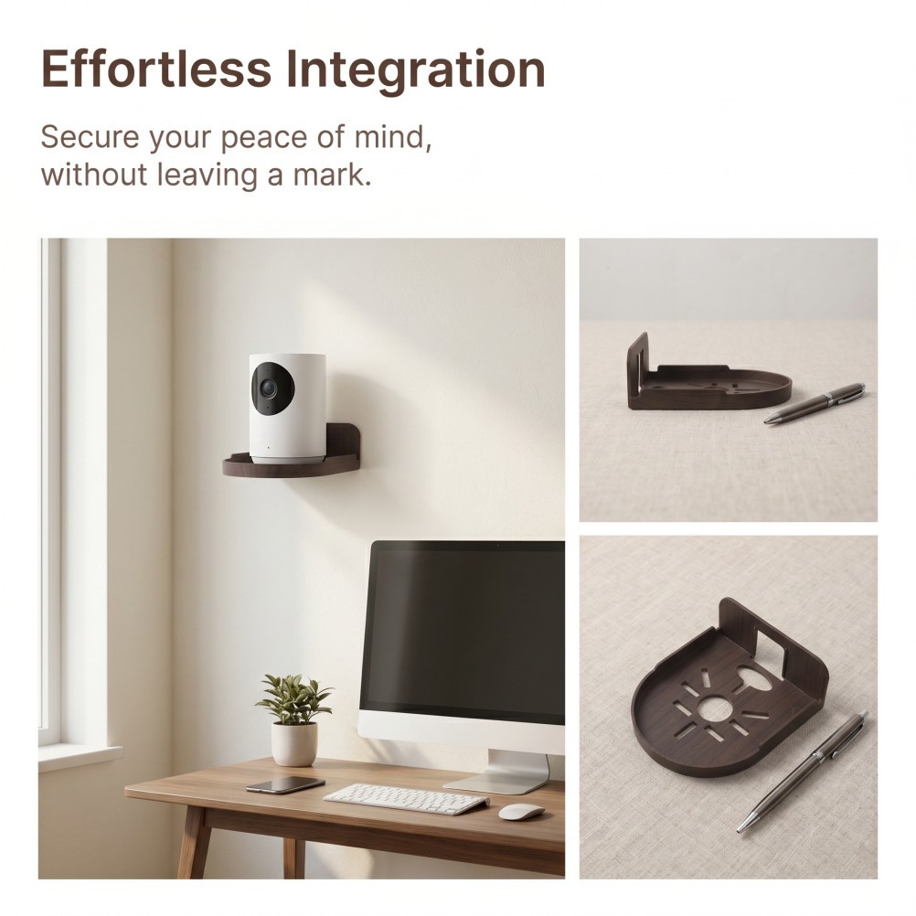 2Pcs Reusable Plastic Security Camera Wall Mount Floating Shelves for Indoor Use