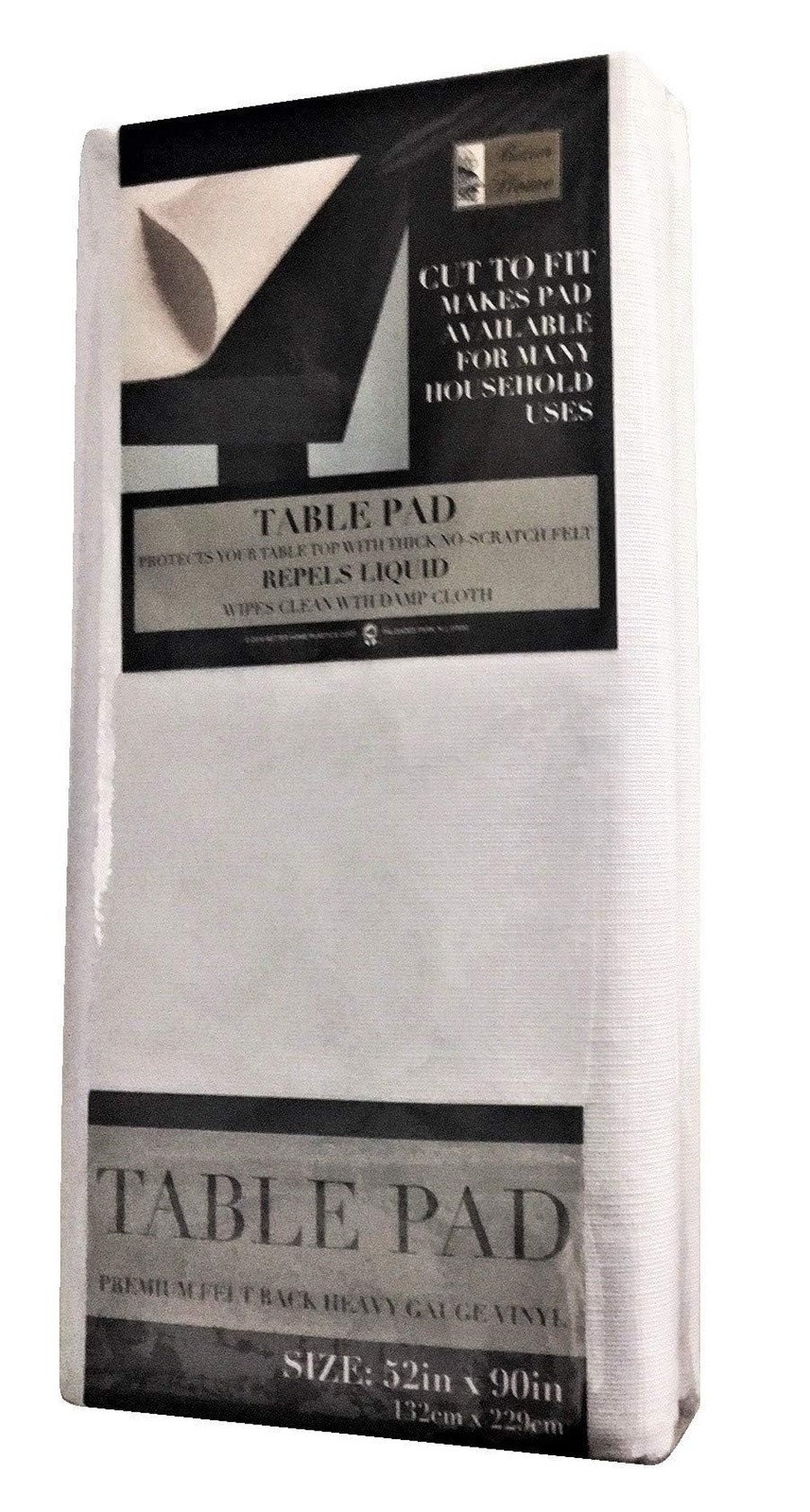 Better Home Premium Felt Back Table Pad, Heavy 90" x 52" (Rectangular), White
