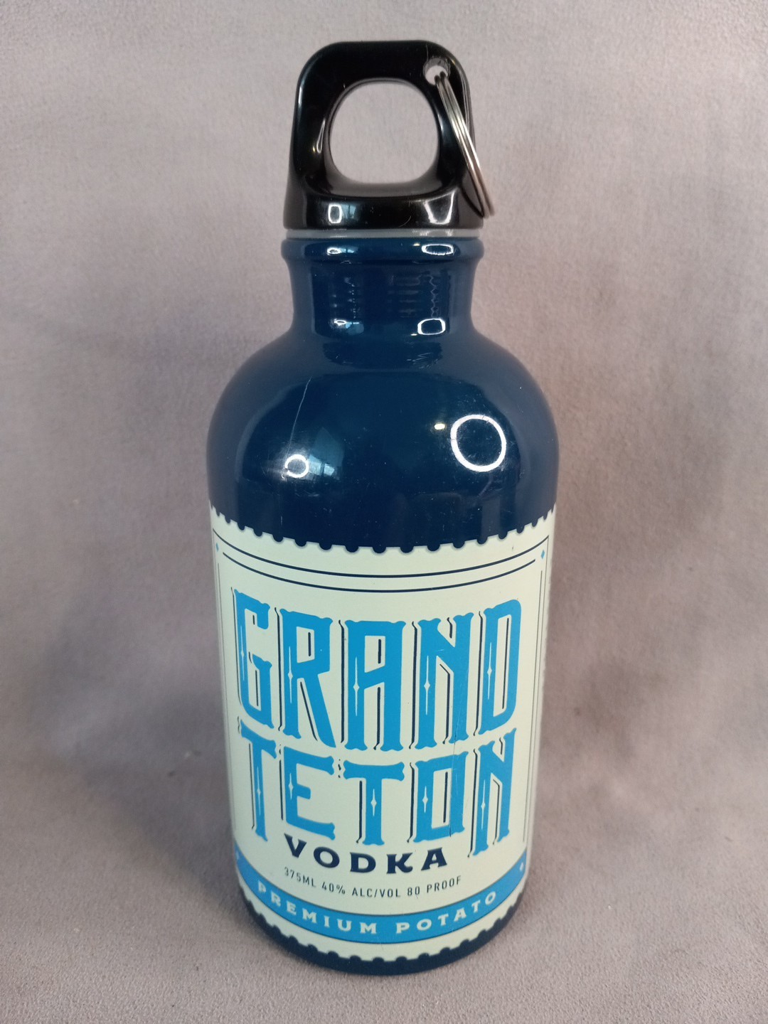 375ml Aluminum Grand Teton Vodka Screw Lid Portable Bottle - Empty