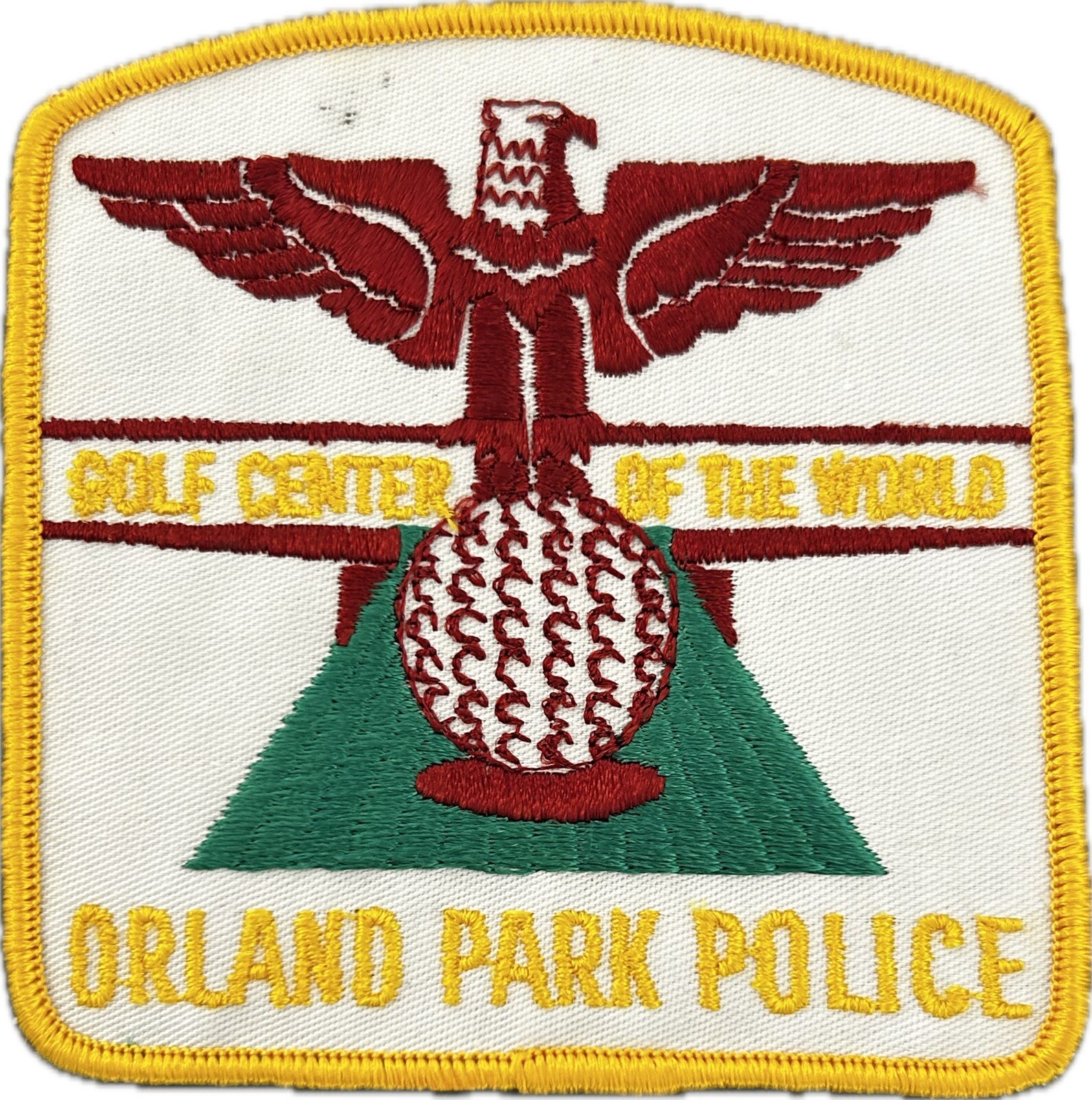 ILLINOIS IL ORLAND PARK POLICE DEPT PATCH COOK COUNTY #KP GOLF CTR OF THE WORLD