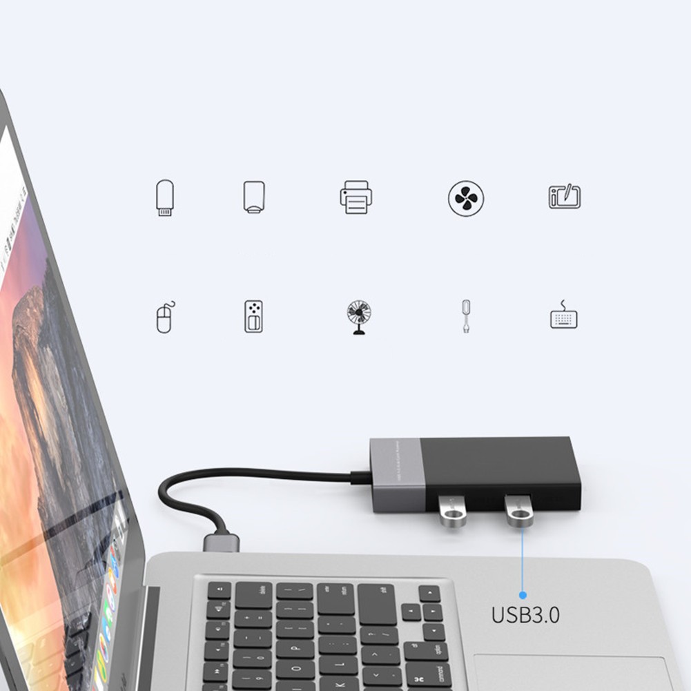 6 in 1 USB 3.0 Multi-Function To SD/TF/CF Card /XQD Card Reader Adapter Hub Kit